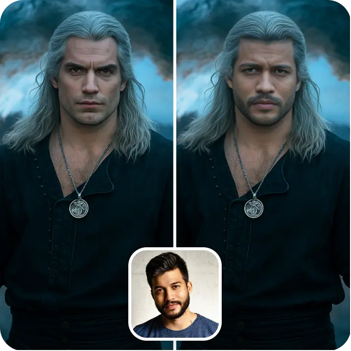 Swap faces between photos in seconds with AI