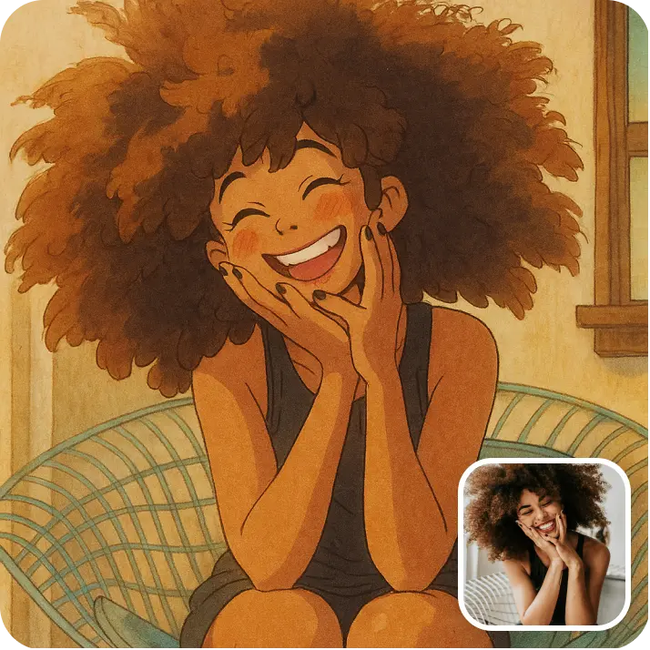 Ghibli-style cartoon transformation