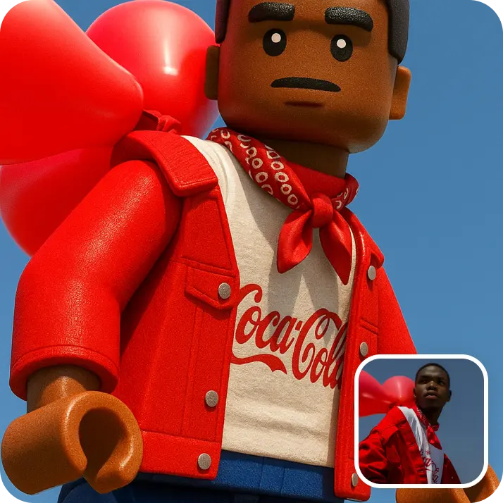 LEGO-style Coca-Cola character