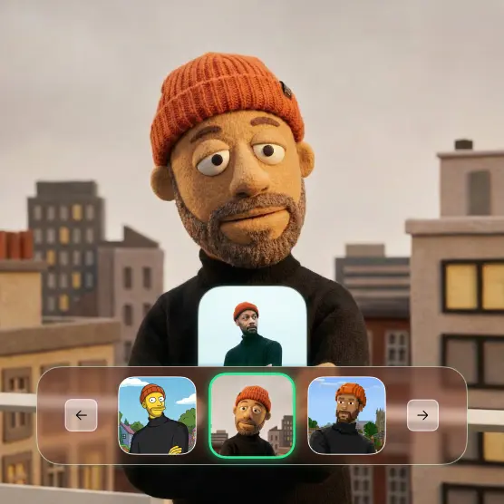 AI filters for photos: Muppet, Simpsons, Minecraft