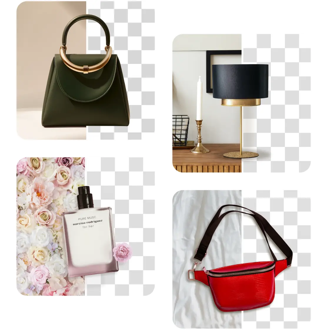 Clean product images with AI background remover Background removed from product photos