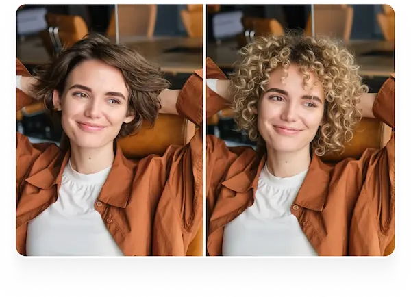 AI Hairstyle Changer example Women portrait with different hair styles