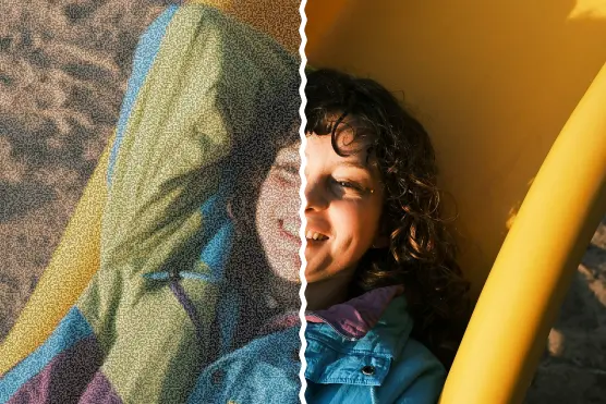 Washed-out slide photo transformed into a bright, sharp image