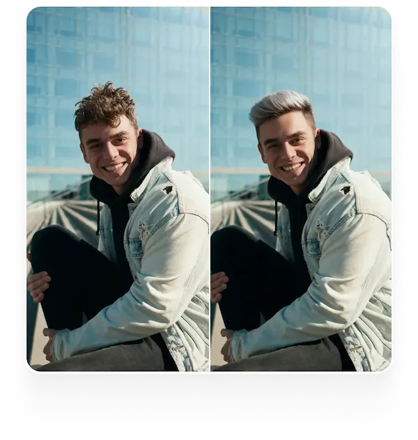 AI Hairstyle Changer example Men portrait with different hair styles