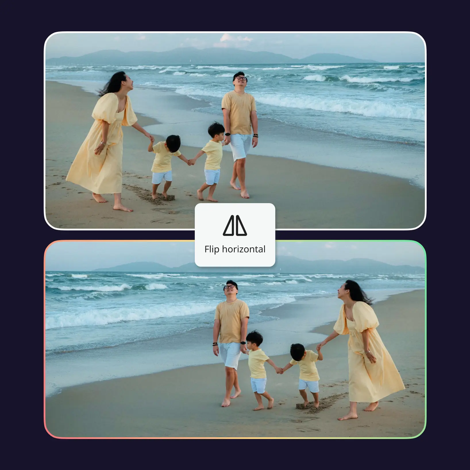 flip image online and mirror effect for photos