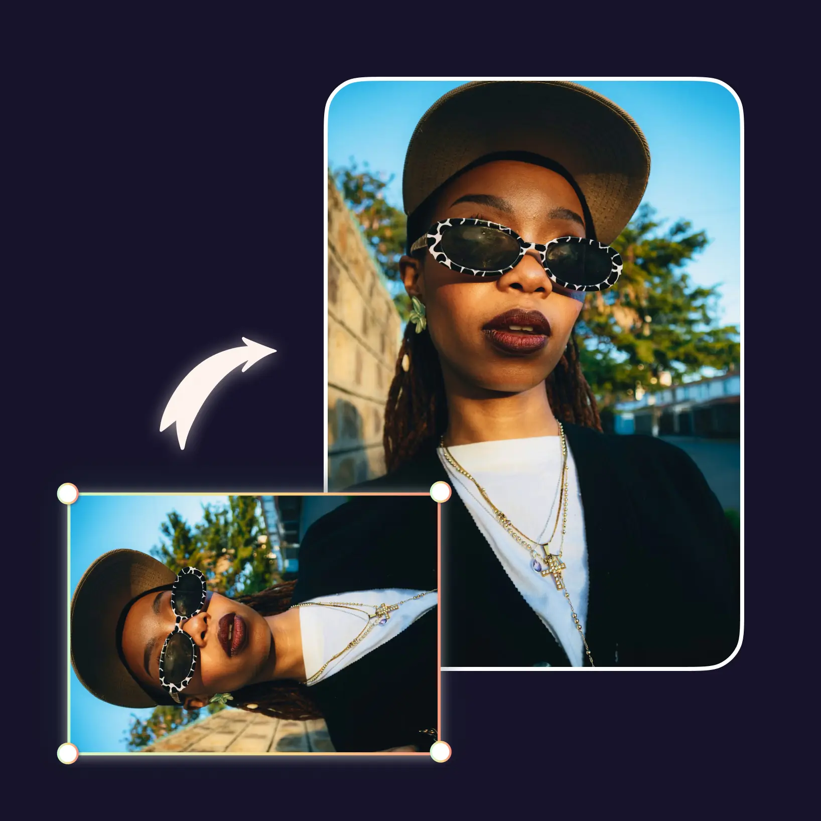 Spin, rotate and fix picture sideways with Lift online tool