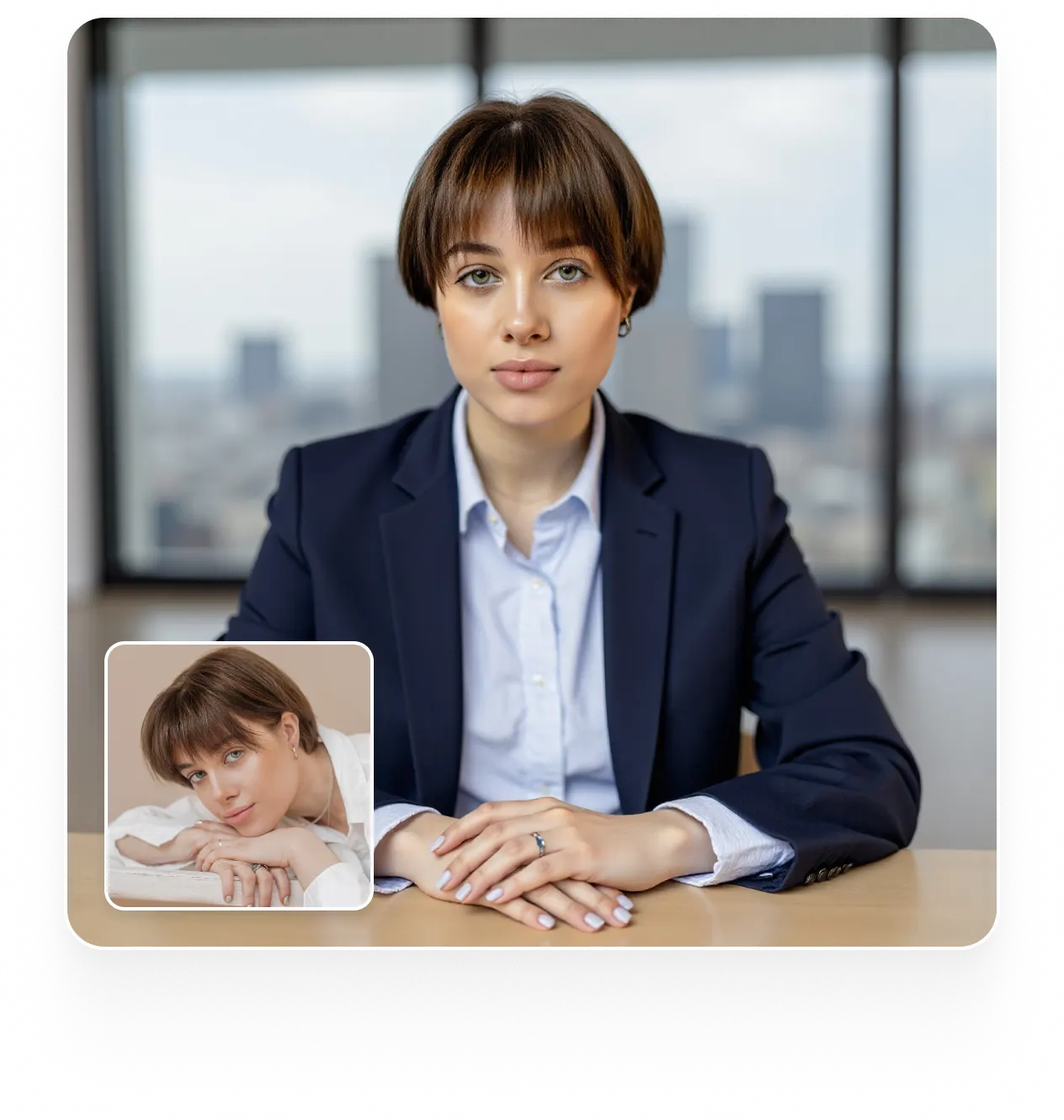 Illustration of Lift’s AI Headshot Generator highlighting professional results, AI accuracy, multi-platform access, and affordability.